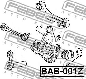 Febest BAB-001Z - Сайлентблок, важеля підвіски колеса autozip.com.ua