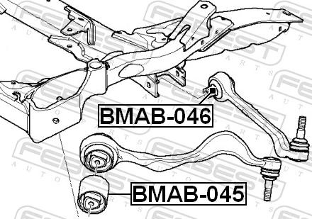 Febest BMAB-046 - Сайлентблок, важіль підвіски колеса autozip.com.ua