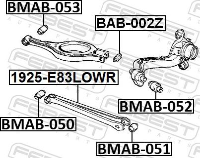 Febest BMAB-053 - Сайлентблок, важіль підвіски колеса autozip.com.ua
