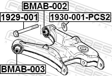 Febest BMAB-002 - Сайлентблок, важіль підвіски колеса autozip.com.ua