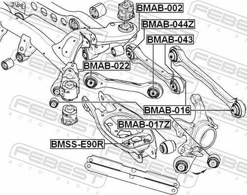 Febest BMAB-017Z - Сайлентблок, важіль підвіски колеса autozip.com.ua