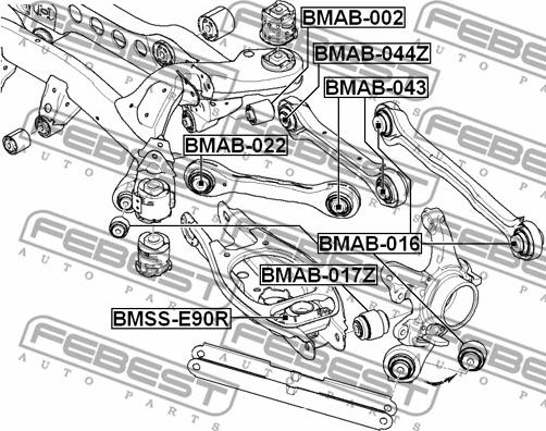 Febest BMAB-043 - Сайлентблок, важеля підвіски колеса autozip.com.ua