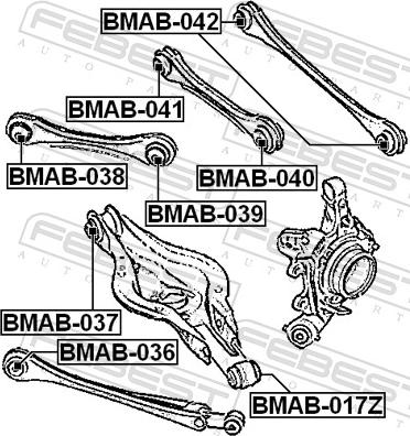Febest BMAB-036 - Сайлентблок, важіль підвіски колеса autozip.com.ua