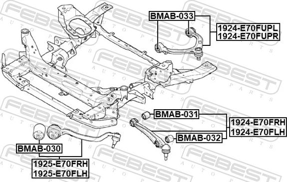 Febest BMAB-031 - Сайлентблок, важіль підвіски колеса autozip.com.ua