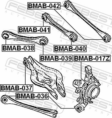 Febest BMAB-039 - Сайлентблок, важіль підвіски колеса autozip.com.ua