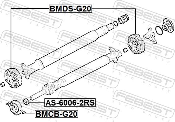 Febest BMCB-G20 - Підвіска, карданний вал autozip.com.ua