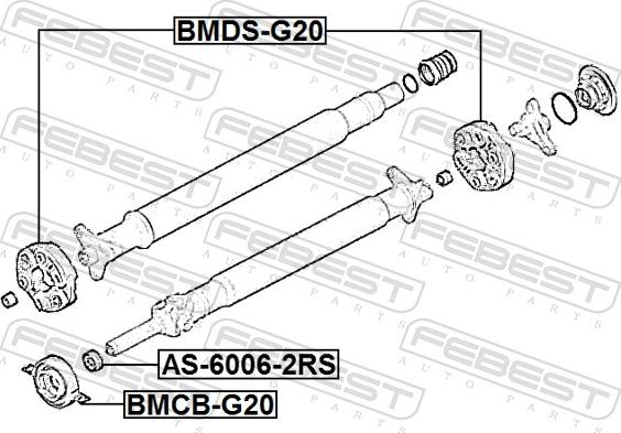 Febest BMDS-G20 - Шарнір, поздовжній вал autozip.com.ua