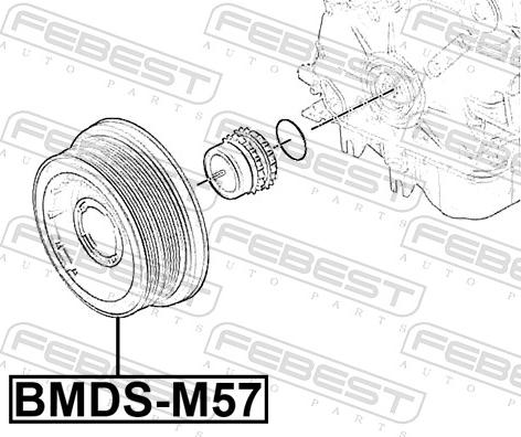 Febest BMDS-M57 - Ремінний шків, колінчастий вал autozip.com.ua