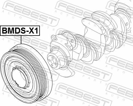 Febest BMDS-N47 - Ремінний шків, колінчастий вал autozip.com.ua