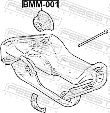 Febest BMM-001 - Підвіска, автоматична коробка передач autozip.com.ua