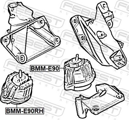 Febest BMM-E90RH - Подушка, підвіска двигуна autozip.com.ua