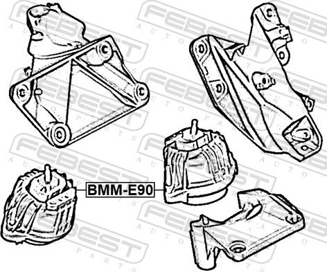 Febest BMM-E90 - Подушка, підвіска двигуна autozip.com.ua