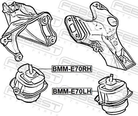 Febest BMM-E70RH - Подушка, підвіска двигуна autozip.com.ua