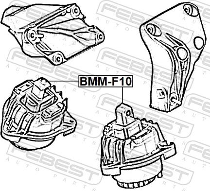 Febest BMM-F10 - Подушка, підвіска двигуна autozip.com.ua