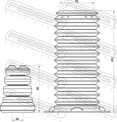 Febest BMSHB-F30F-KIT - Пилозахисний комплект, амортизатор autozip.com.ua
