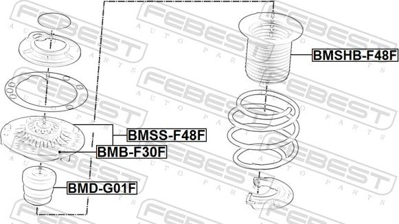 Febest BMSS-F48F - Опора стійки амортизатора, подушка autozip.com.ua