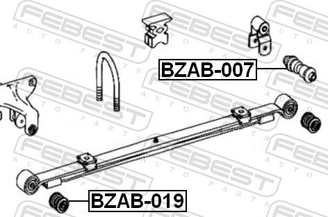 Febest BZAB-019 - Втулка, листова ресора autozip.com.ua