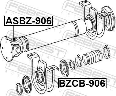 Febest BZCB-906 - Підвіска, карданний вал autozip.com.ua