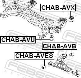 Febest CHAB-AVES - Сайлентблок, важіль підвіски колеса autozip.com.ua