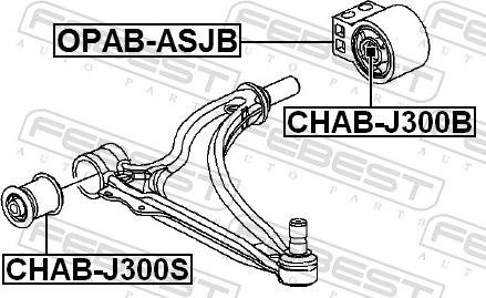 Febest CHAB-J300B - Сайлентблок, важіль підвіски колеса autozip.com.ua