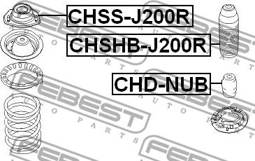 Febest CHSHB-J200R - Пильовик амортизатора autozip.com.ua