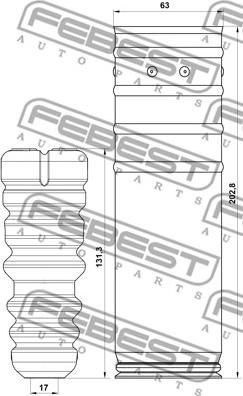Febest CHSHB-T300R-KIT - Пилозахисний комплект, амортизатор autozip.com.ua
