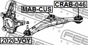 Febest CRAB-046 - Сайлентблок, важеля підвіски колеса autozip.com.ua