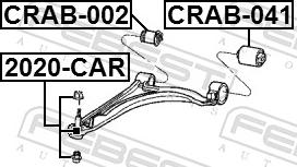 Febest CRAB-041 - Сайлентблок, важіль підвіски колеса autozip.com.ua