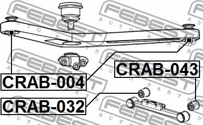 Febest CRAB-004 - Сайлентблок рычага JEEP CHEROKEE 99-08 зад. мост верх Пр-во FEBEST autozip.com.ua