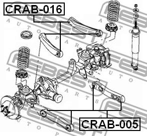 Febest CRAB-005 - Сайлентблок рычага JEEP GRAND CHEROKKE I-II 91-05 зад. мост низ Пр-во FEBEST autozip.com.ua