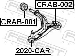 Febest CRAB-002 - Сайлентблок, важіль підвіски колеса autozip.com.ua