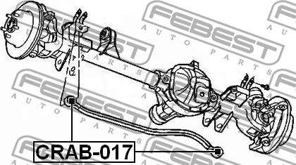 Febest CRAB-017 - Сайлентблок поперечной тяги JEEP GRAND CHEROKEE II. WRANGLER II 96-07 перед. мост Пр-во FEBEST autozip.com.ua