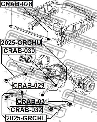 Febest CRAB-030 - Сайлентблок, важеля підвіски колеса autozip.com.ua