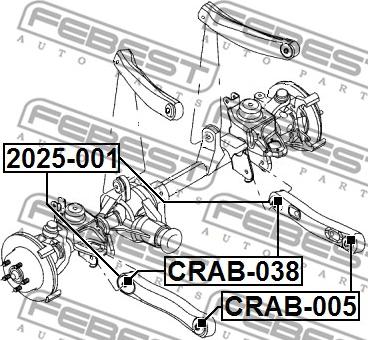 Febest CRAB-038 - Сайлентблок рычага JEEP GRAND CHEROKEE II 99-05 перед. мост низ спереди Пр-во FEBEST autozip.com.ua