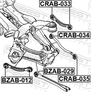 Febest CRAB-033 - Сайлентблок, важіль підвіски колеса autozip.com.ua