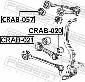 Febest CRAB-021 - Сайлентблок, важіль підвіски колеса autozip.com.ua