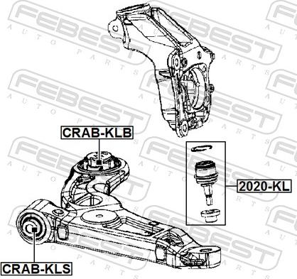 Febest CRAB-KLB - Сайлентблок, важіль підвіски колеса autozip.com.ua