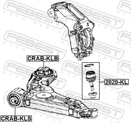 Febest CRAB-KLS - Сайлентблок, важіль підвіски колеса autozip.com.ua