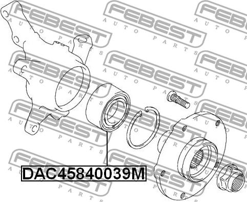 Febest DAC45840039M - Підшипник ступиці колеса autozip.com.ua