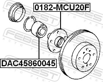 Febest DAC45860045 - Підшипник ступиці колеса autozip.com.ua