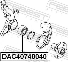 Febest DAC40740040 - Підшипник ступиці колеса autozip.com.ua