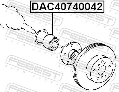 Febest DAC40740042 - Підшипник ступиці колеса autozip.com.ua