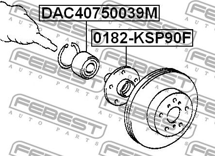Febest DAC40750039M - Підшипник ступиці колеса autozip.com.ua