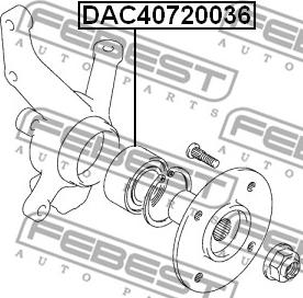 Febest DAC40720036 - Підшипник ступиці колеса autozip.com.ua