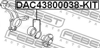 Febest DAC43800038-KIT - Комплект підшипника маточини колеса autozip.com.ua