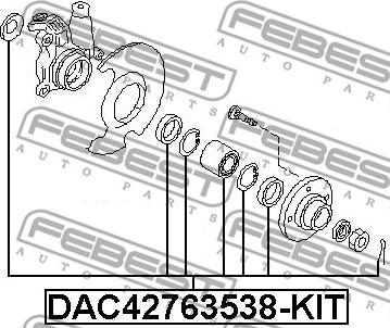 Febest DAC42763538-KIT - Комплект підшипника маточини колеса autozip.com.ua