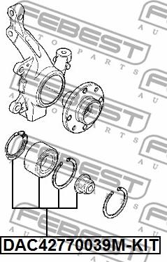 Febest DAC42770039M-KIT - Комплект підшипника маточини колеса autozip.com.ua