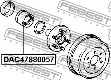 Febest DAC47880057 - Підшипник ступиці колеса autozip.com.ua