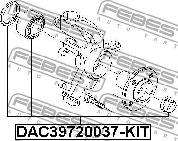 Febest DAC39720037-KIT - Комплект підшипника маточини колеса autozip.com.ua