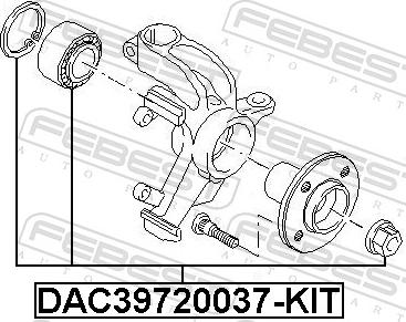 Febest DAC39720037-KIT - Комплект підшипника маточини колеса autozip.com.ua